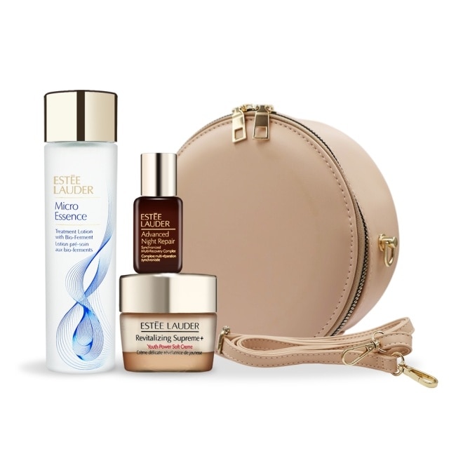 ESTEE LAUDER 雅詩蘭黛 全效保養時尚氣墊包超值組[原生露+特潤+膠原霜+氣墊包]-專櫃公司貨