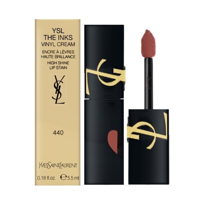 YSL聖羅蘭 奢華印記鎖心光唇釉 5.5ml #440 玫瑰香檳