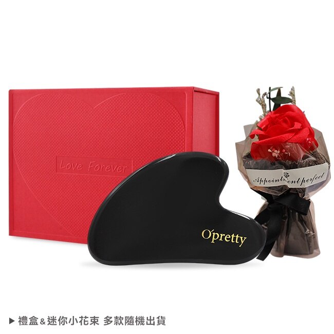 O’Pretty 歐沛媞 深層紓壓禮盒[黑曜石能量刮痧板+祝福禮盒+小花束]-母親節限定媽咪美力逆齡組