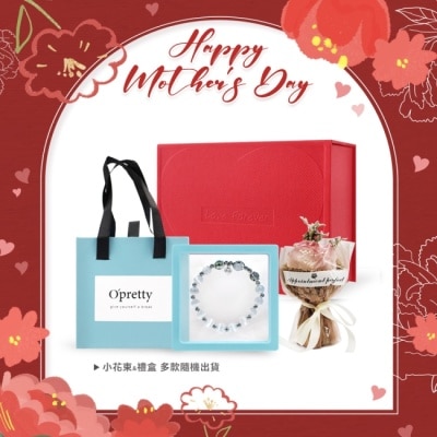 OPRETTY - O’Pretty 歐沛媞 好運隨身能量手鍊祝福禮盒 [貓眼石手鍊+祝福禮盒+小花束]-母親節限定寵愛好運組