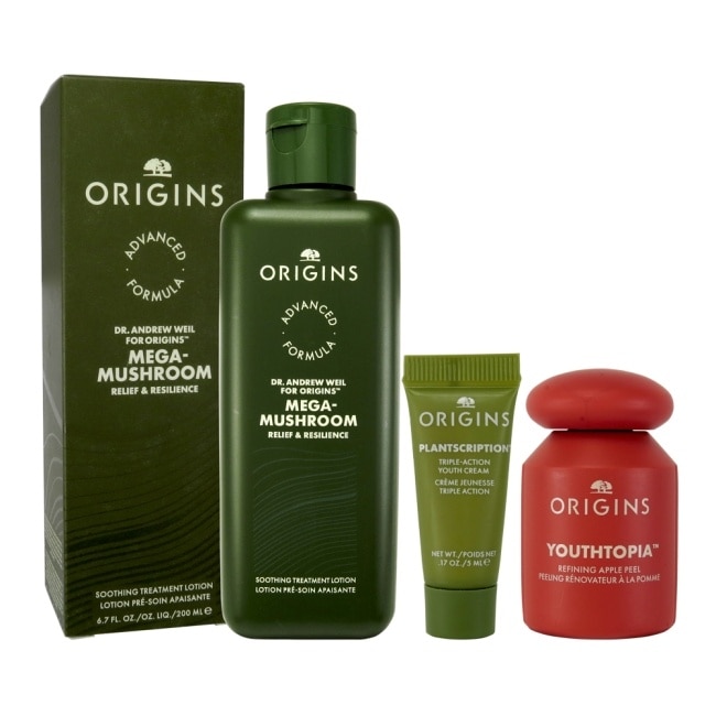 ORIGINS靈芝光潤機能水200ml(贈奇肌精露30ml+駐顏有樹修護霜5ml)
