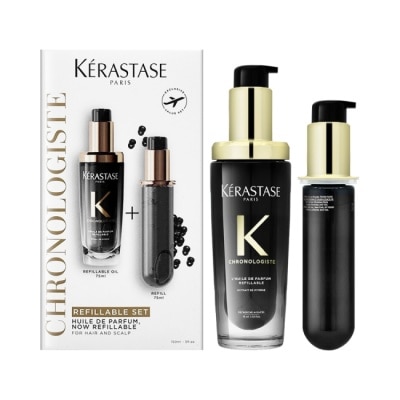 KERASTASE - KERASTASE卡詩 黑鑽極萃逆時玫瑰香氛露 75ml+填裝瓶75ml #升級版