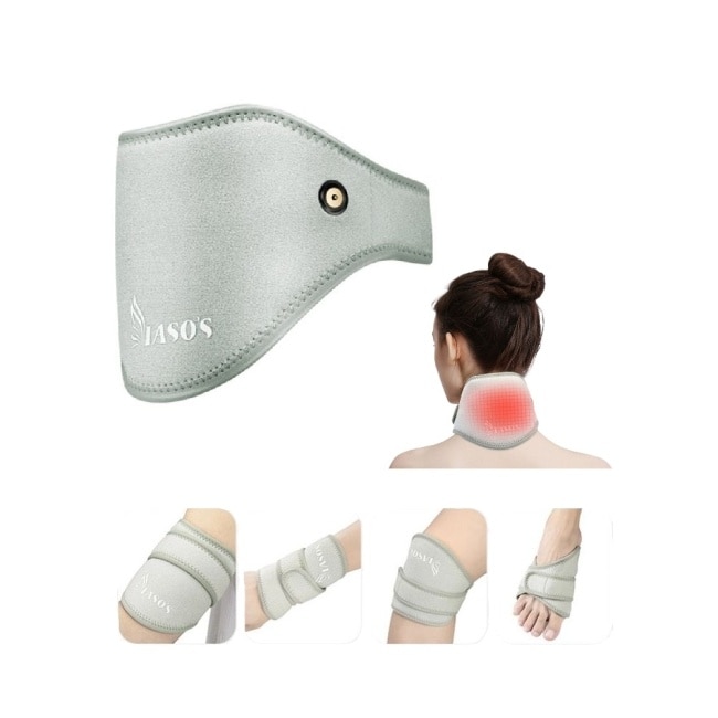 【海夫健康】IASO’S 伊亞索 石墨烯肩頸熱敷帶/墊 附延伸加壓彈力帶