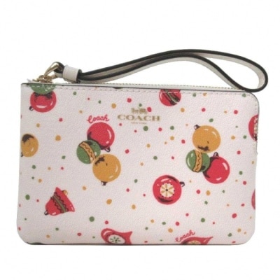 COACH - 【COACH】防刮皮革L型拉鍊手拿包 -聖誕裝飾