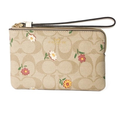 COACH - 【COACH】印花皮革手拿包-卡其花朵