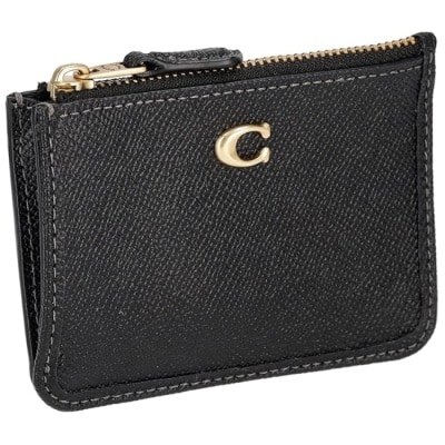 COACH - 【COACH】素面皮革證件包-黑 image