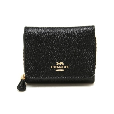 COACH - 【COACH】防刮皮革三折短夾-黑色