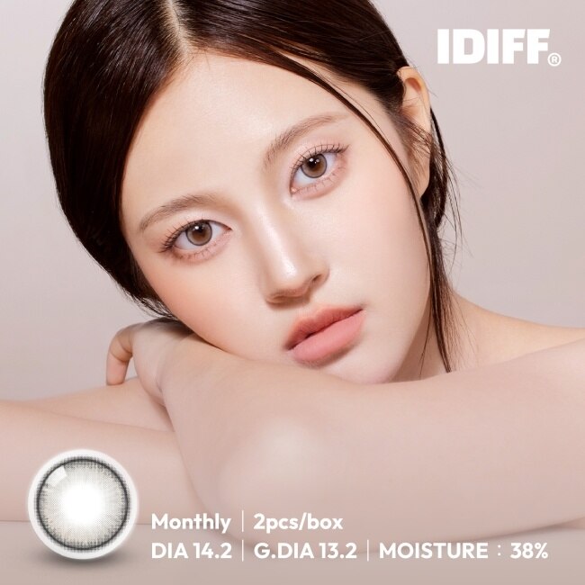 6.00 IDIFF 彩色月拋隱形眼鏡2片裝-HEMA 小貓棕