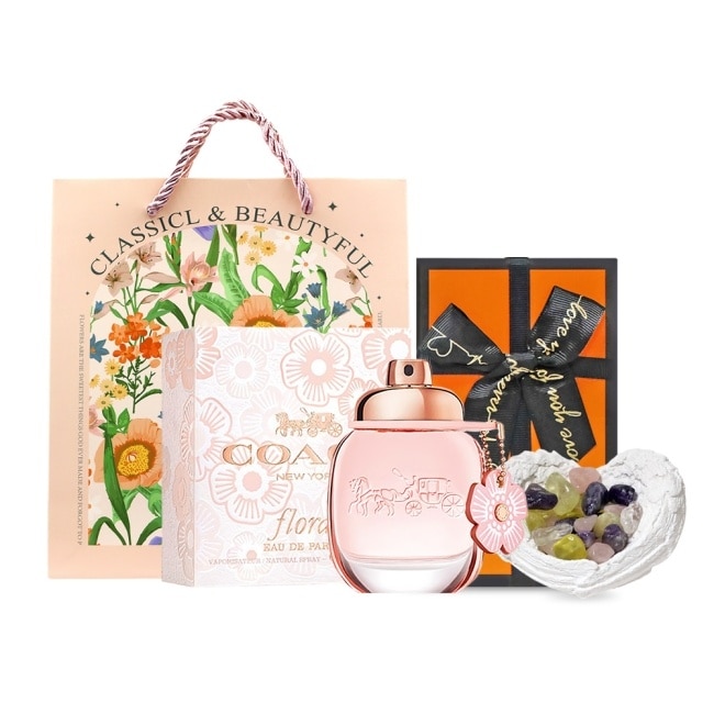 COACH 芙洛麗女性淡香精 30ml 天使之翼水晶開運香氛組 (附秘密花園禮袋)-國際航空版