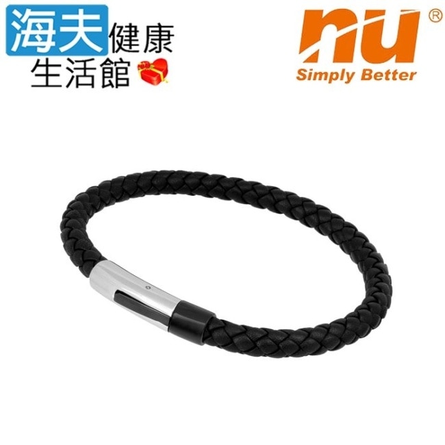 海夫 愛琴海手圈-7 鋼黑牛皮 22cm(9HPH025GW02) image