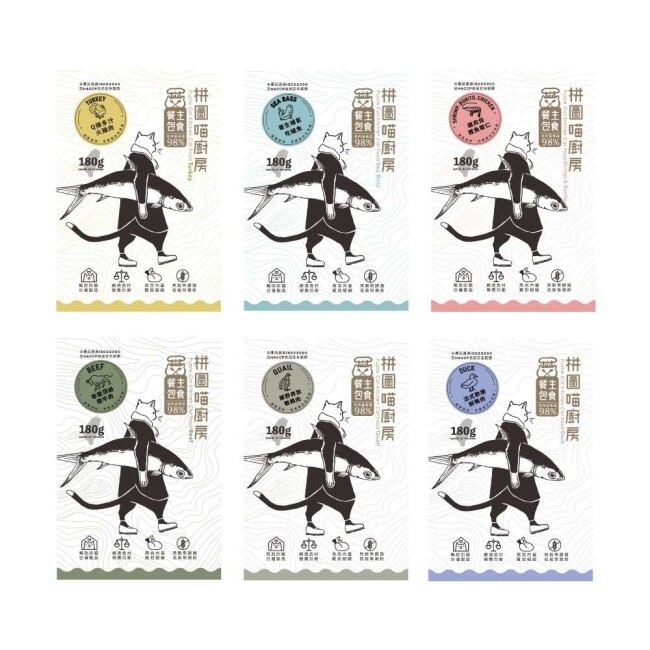 摩達客寵物拼圖喵廚房貓咪主食餐包180克經典版15入-尊榮頂級燉牛肉 image