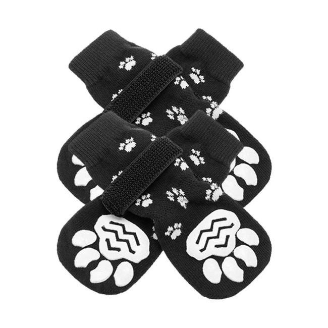 摩達客寵物-狗狗保護止滑襪 防寒防滑防舔防燙傷 可愛腳掌花紋款L 保護肉球 大狗中小型犬適用