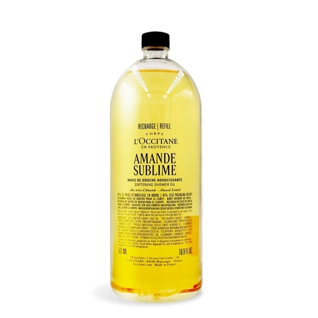 L’OCCITANE 歐舒丹 杏仁極緻柔膚沐浴油補充瓶(500ml)-專櫃公司貨