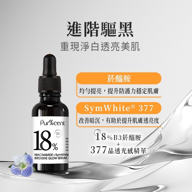 PUR%CENT璞珥森 18%B3菸醯胺+377晶透光感精華30ml