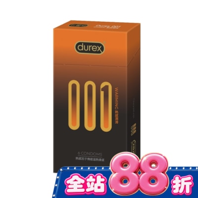 Durex 杜蕾斯 杜蕾斯001水性PU衛生衛生套 熱感潤滑裝6入 image
