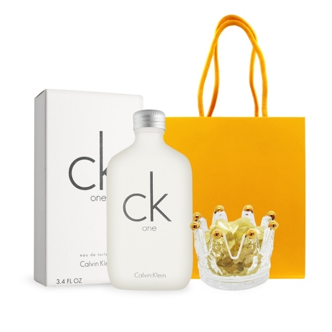 Calvin Klein CK ONE 中性淡香水黃水晶財氣擴香組(100ml+招財水晶擴香石+禮袋)-國際航空版 image