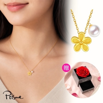 PRISME GOLD - 【Prisme Gold】花漾珍情黃金項鍊 (約0.03錢+-0.01) 贈玫瑰禮盒
