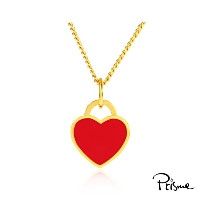 【Prisme Gold】戀戀紅心黃金墜項鍊(約0.05錢+-0.02) 贈黃金方糖戒指(約0.008錢) image