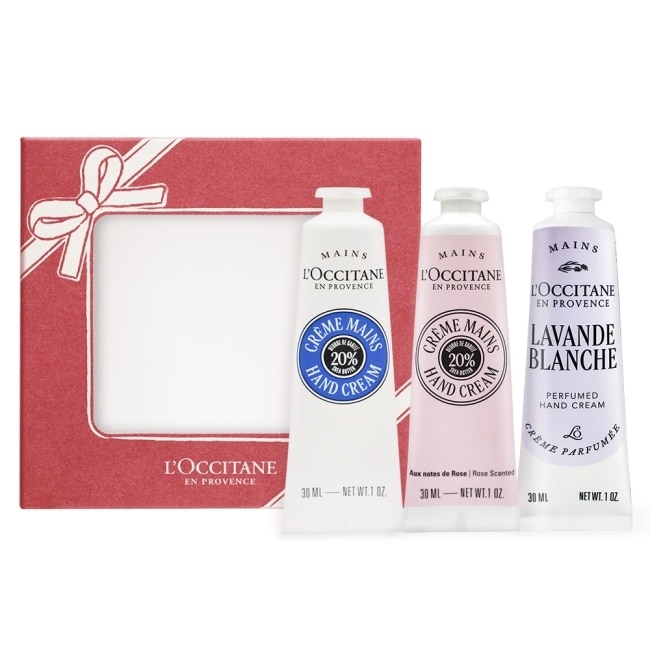 L’OCCITANE 歐舒丹 熱銷三入護手霜禮盒組(30mlX3)[乳油木+乳油木玫瑰+白薰衣]-專櫃公司貨