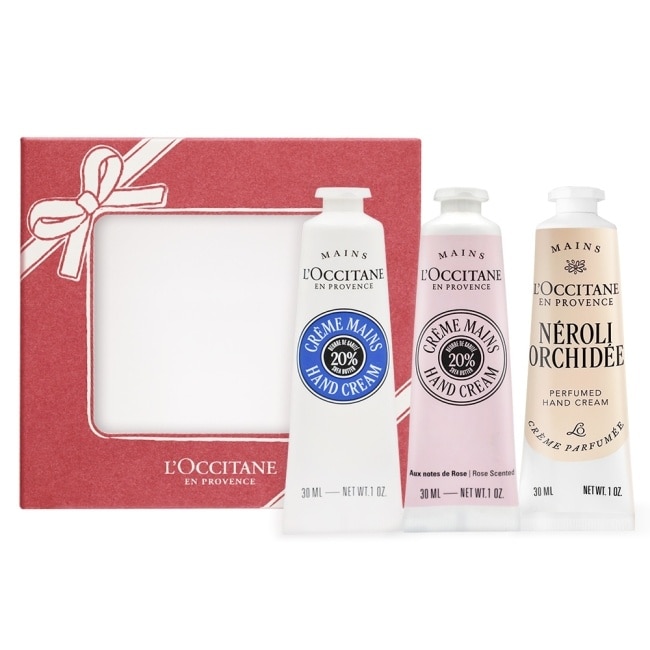 L’OCCITANE 歐舒丹 熱銷三入護手霜禮盒組(30mlx3)[乳油木+乳油木玫瑰+ 橙花]-專櫃公司貨