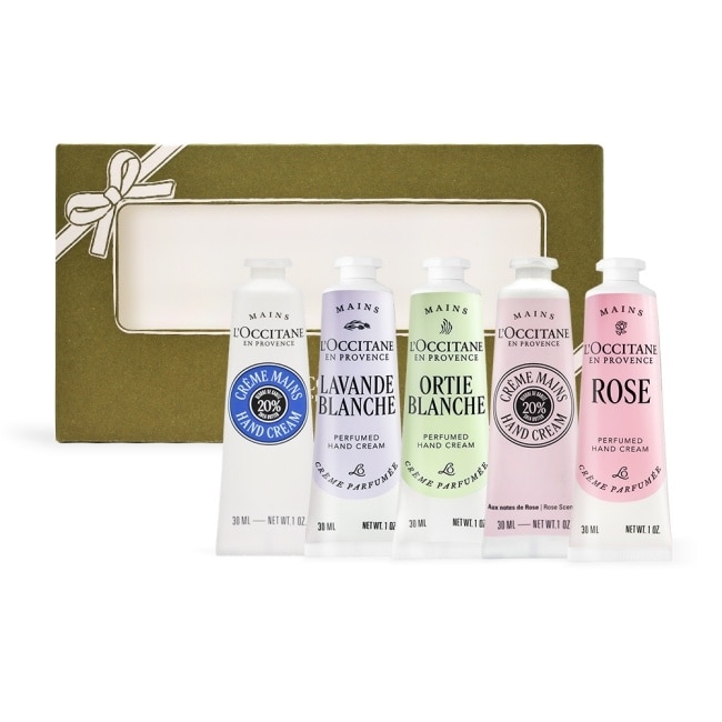 L’OCCITANE 歐舒丹 熱銷五入護手霜禮盒組(50mlX5)[乳油木+白薰衣草+聖禾草+乳油木玫瑰+玫瑰]-公司貨