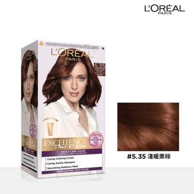 L`OREAL PARIS 巴黎萊雅 - 巴黎萊雅優媚霜三重護髮雙管染髮霜 5.35 淺暖栗棕 image