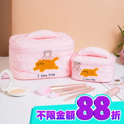 Miine Miine 小貓伸懶腰化妝箱(大+小) image