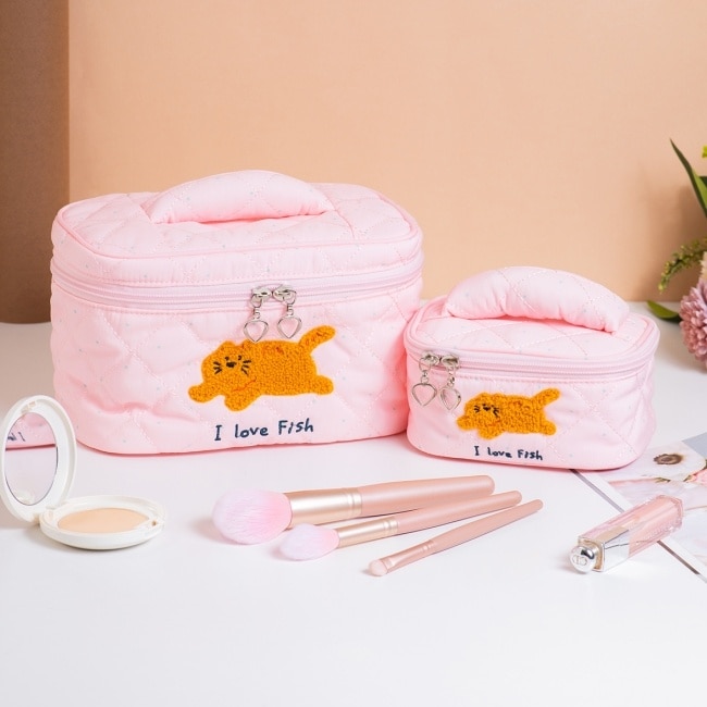 Miine 小貓伸懶腰化妝箱(大+小) image