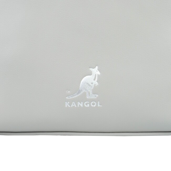 KANGOL皮質側背手提包-中灰