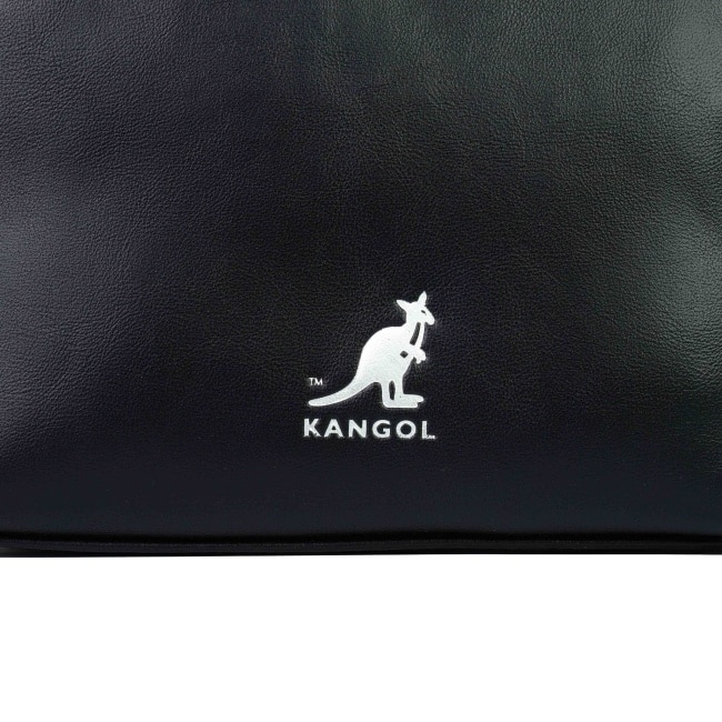 KANGOL皮質側背手提包-黑