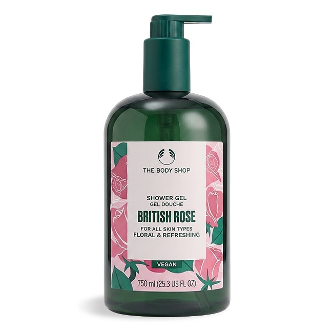 THE BODY SHOP 英皇玫瑰嫩膚沐浴膠(750ml)-國際航空版