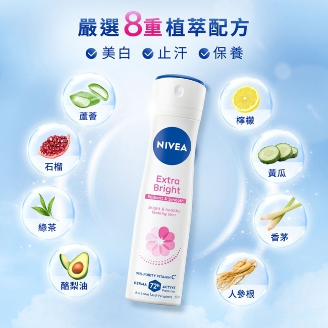 妮維雅止汗爽身噴霧 亮白系列60ml image