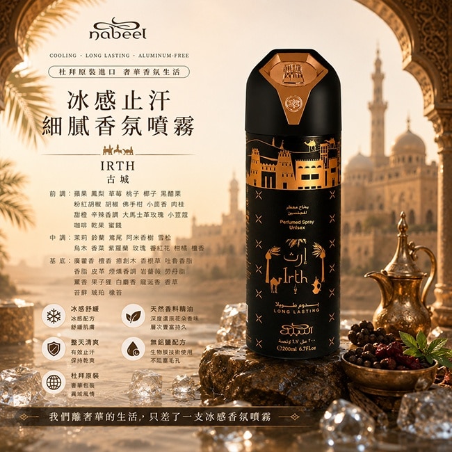 Nabeel 古城創生 冰感香氛止汗噴霧 200ML