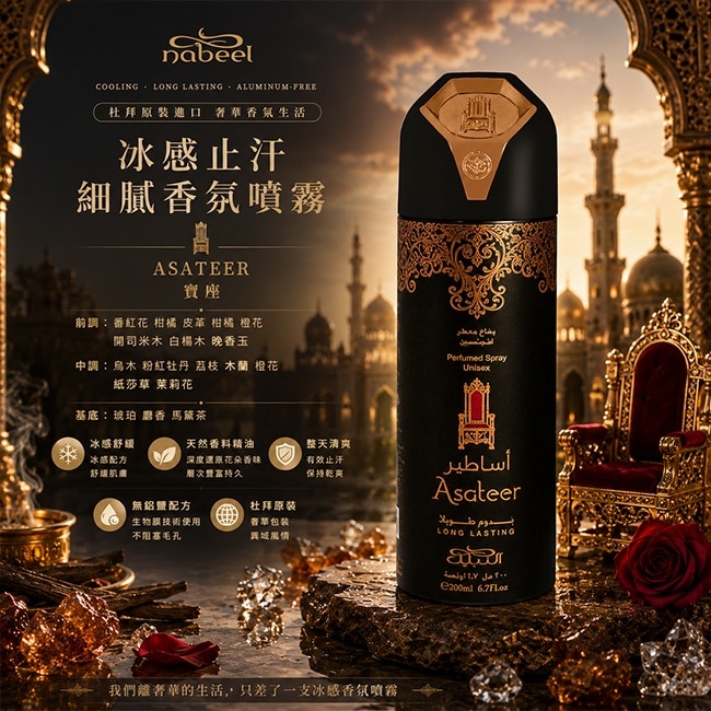 Nabeel 寶座 冰感香氛止汗噴霧 200ML