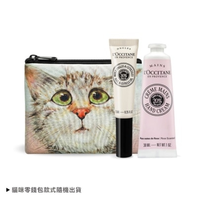 L OCCITANE - L’OCCITANE 歐舒丹 法式奢華手部養護組[護手霜+指緣油+貓咪零錢包]-乳油木玫瑰+指緣油-專櫃公司貨 image