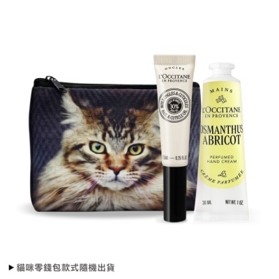 L OCCITANE - L’OCCITANE 歐舒丹 法式奢華手部養護組[護手霜+指緣油+貓咪零錢包]-桂花杏桃+指緣油-專櫃公司貨 image