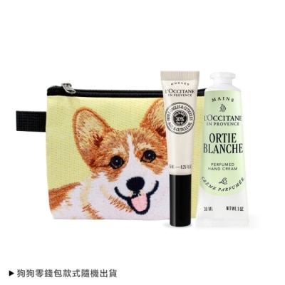 L’OCCITANE 歐舒丹 - L’OCCITANE 歐舒丹 極致呵護柔手組[護手霜+指緣油+狗狗零錢包]-聖禾草+指緣油-專櫃公司貨
