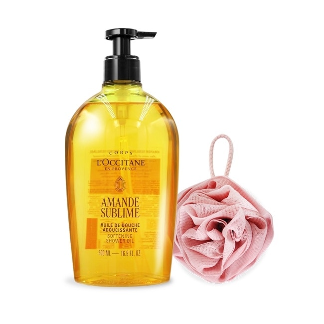 L’OCCITANE 歐舒丹 杏仁極緻柔膚沐浴油(500ml)送沐浴球-專櫃公司貨