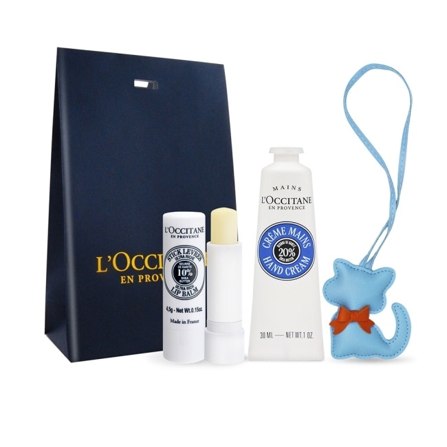 L’OCCITANE 歐舒丹手唇隨身急救保濕組-乳油木潤唇膏(4.5g)+乳油木護手霜(30ml)-專櫃公司貨