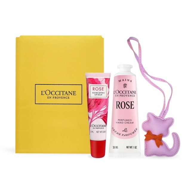 L’OCCITANE 歐舒丹手唇隨身急救保濕組-玫瑰護唇膏(12ml)+玫瑰護手霜(30ml)-專櫃公司貨