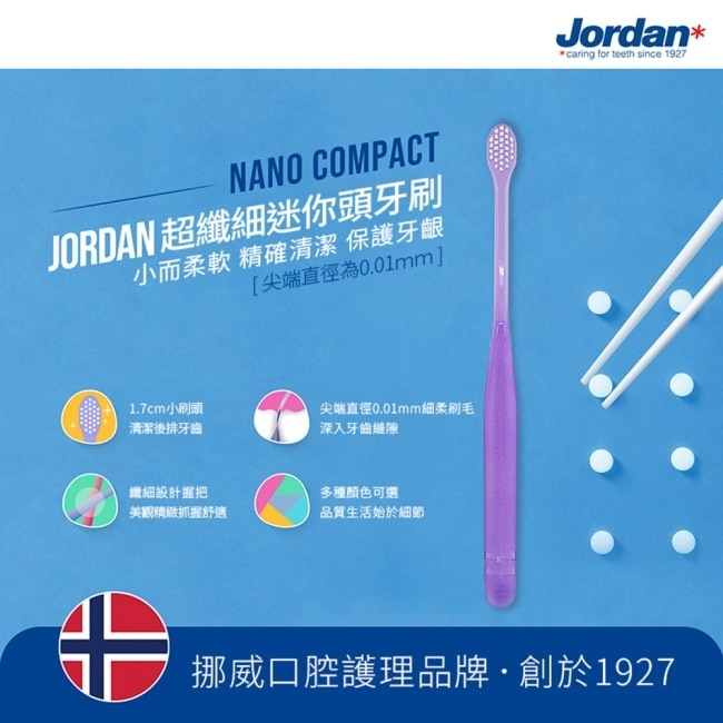 Jordan 超纖細迷你頭牙刷 12入盒裝 (超軟毛 顏色隨機) image