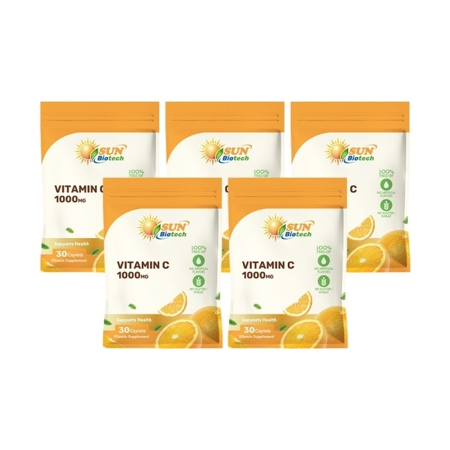 Sun日落恩賜 光炫維生素C 1000mg錠x5袋組(30錠/袋)