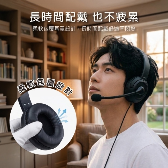 E-books SS76 立體音效頭戴式耳機麥克風贈二轉一3.5mm轉接線
