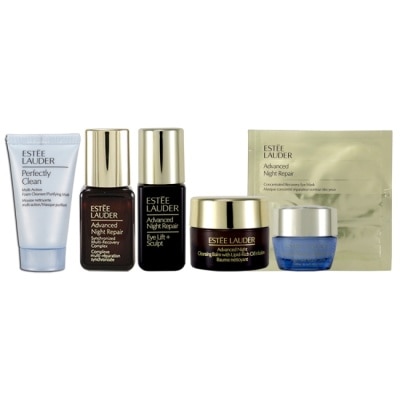ESTEE LAUDER 雅詩蘭黛 - 雅詩蘭黛夜間保養六件組(卸膏7ml+潔面乳30ml+特潤7ml+一夜霜7ml+眼萃5ml+眼膜1對) image