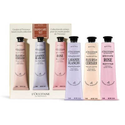L’OCCITANE 歐舒丹 - L’OCCITANE 歐舒丹 花園香氛護手霜三入組(75mlX3)[櫻花+白薰衣草+玫瑰]-國際航空版 image