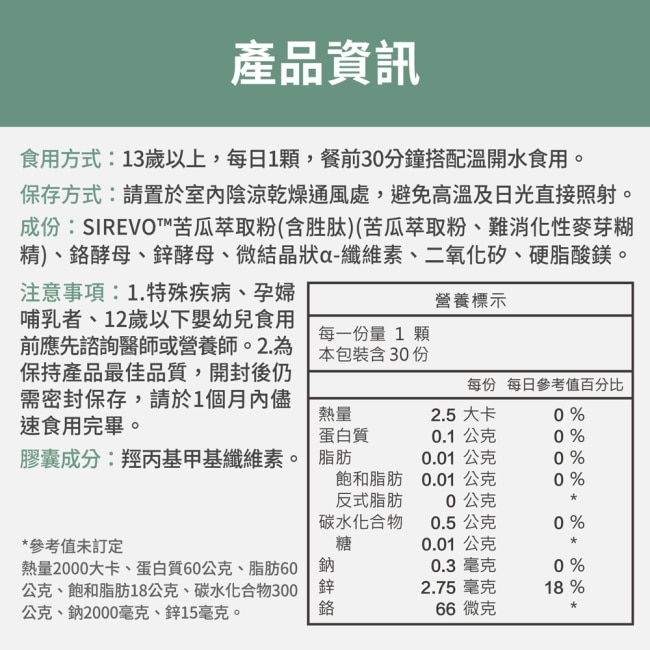 【FJ豐傑生醫】專利苦瓜胜肽 30顆/袋 image