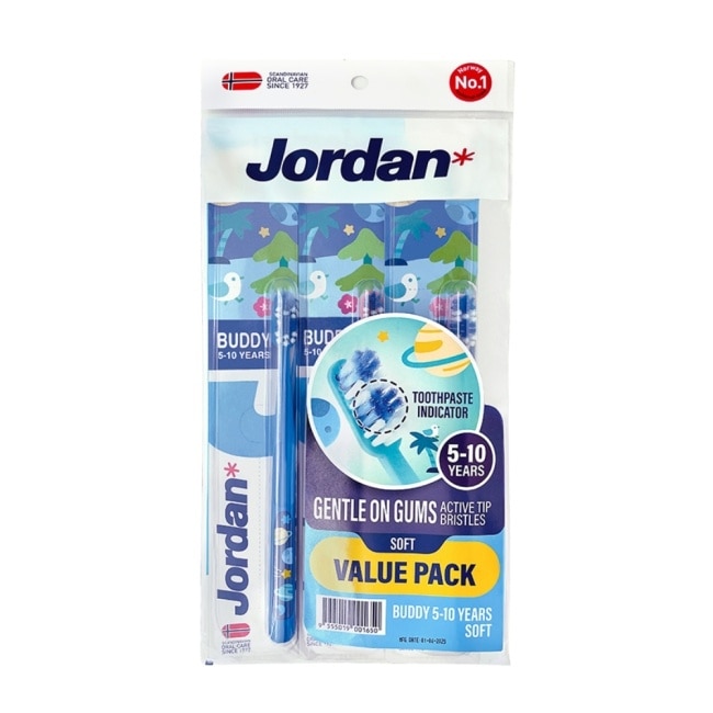 Jordan 麻吉麻吉兒童牙刷(5~10歲) 促銷包3入 (超軟毛 顏色隨機) image