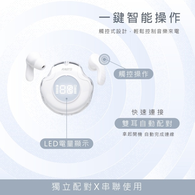 RASTO RS77 LED電量顯示藍牙6.0耳機 image