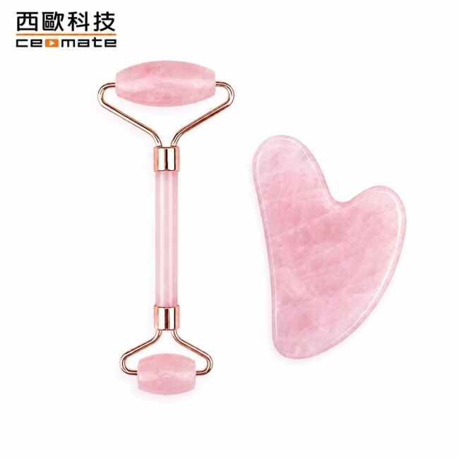 西歐科技 天然粉晶滾輪刮痧板按摩組 CME-HL900贈送收納袋