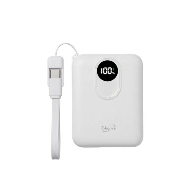 【2入組】E-books B148 台灣製造10000mAh固態行動電源-白 image
